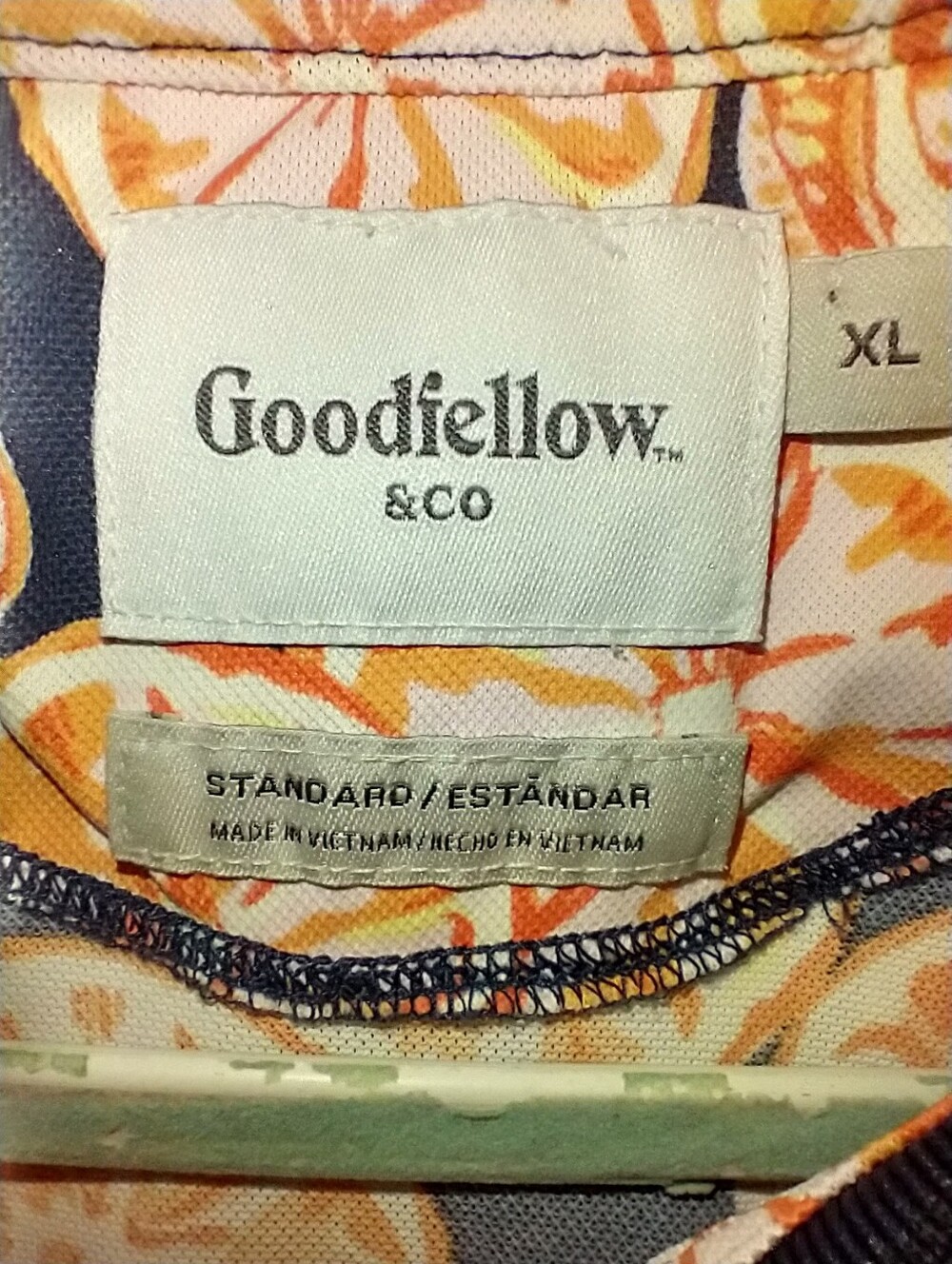 Goodfellow &Co Standard Oranges Print Short Sleeve Polo Shirt Men's sz XL. - Picture 4 of 5